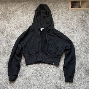 JoyLab Black Cropped Zip-Up Hoodie